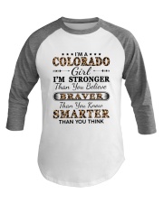 Colorado Girl Stronger Braver Smarter Baseball Tee tile