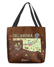 Custom Name Oklahoma Map With Symbol All-over Tote front