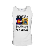 LIVE IN COLORADO BEGAN IN NEW JERSEY Unisex Tank tile