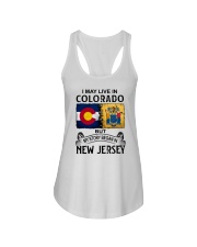 LIVE IN COLORADO BEGAN IN NEW JERSEY Ladies Flowy Tank tile