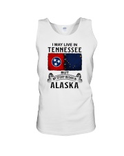 LIVE IN TENNESSEE BEGAN IN ALASKA Unisex Tank tile