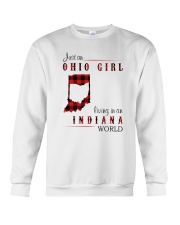 OHIO GIRL LIVING IN INDIANA WORLD Crewneck Sweatshirt thumbnail