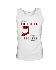 OHIO GIRL LIVING IN INDIANA WORLD Unisex Tank thumbnail