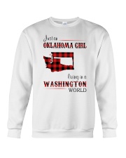 OKLAHOMA GIRL LIVING IN WASHINGTON WORLD Crewneck Sweatshirt thumbnail