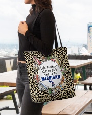 Life Is Short Call In Sick And Go To Michigan All-over Tote aos-all-over-tote-lifestyle-front-04