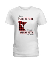 FLORIDA GIRL LIVING IN MINNESOTA WORLD Ladies T-Shirt thumbnail