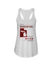 MICHIGAN GIRL LIVING IN UTAH WORLD Ladies Flowy Tank thumbnail
