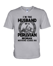 I'M THE HUSBAND OF A PERUVIAN WOMAN V-Neck T-Shirt thumbnail