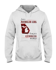 MICHIGAN GIRL LIVING IN GEORGIA WORLD Hooded Sweatshirt thumbnail