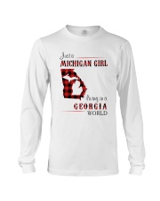 MICHIGAN GIRL LIVING IN GEORGIA WORLD Long Sleeve Tee thumbnail