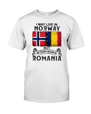 LIVE IN NORWAY BEGAN IN ROMANIA Classic T-Shirt tile