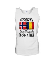 LIVE IN NORWAY BEGAN IN ROMANIA Unisex Tank thumbnail