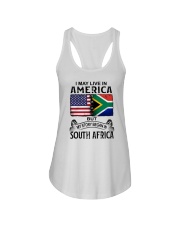 LIVE IN AMERICA BEGAN IN SOUTH AFRICA Ladies Flowy Tank tile