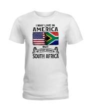 LIVE IN AMERICA BEGAN IN SOUTH AFRICA Ladies T-Shirt tile