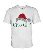Ohio Girl Giltter Christmas V-Neck T-Shirt tile