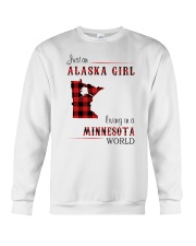 ALASKA GIRL LIVING IN MINNESOTA WORLD Crewneck Sweatshirt thumbnail