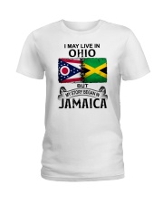 LIVE IN OHIO BEGAN IN JAMAICA Ladies T-Shirt thumbnail
