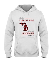 FLORIDA GIRL LIVING IN MICHIGAN WORLD Hooded Sweatshirt thumbnail