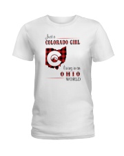 COLORADO GIRL LIVING IN OHIO WORLD Ladies T-Shirt thumbnail