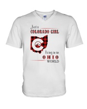 COLORADO GIRL LIVING IN OHIO WORLD V-Neck T-Shirt thumbnail
