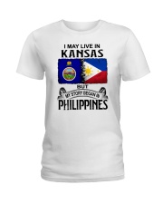 LIVE IN KANSAS BEGAN IN PHILIPPINES Ladies T-Shirt thumbnail