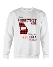 CONNECTICUT GIRL LIVING IN GEORGIA WORLD Crewneck Sweatshirt thumbnail