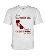 SALVADORAN GIRL LIVING IN CALIFORNIA WORLD V-Neck T-Shirt thumbnail