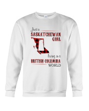 SASKATCHEWAN GIRL LIVING IN BC WORLD Crewneck Sweatshirt thumbnail