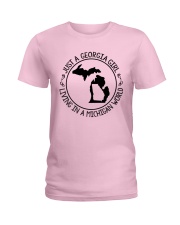 GEORGIA GIRL LIVING IN MICHIGAN WORLD Ladies T-Shirt thumbnail