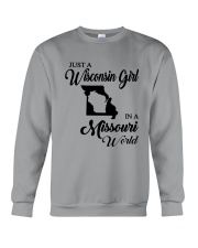 JUST A WISCONSIN GIRL IN A MISSOURI WORLD Crewneck Sweatshirt thumbnail