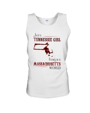 TENNESSEE GIRL LIVING IN MASSACHUSETTS WORLD Unisex Tank thumbnail
