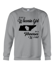 JUST A WISCONSIN GIRL IN A TENNESSEE WORLD Crewneck Sweatshirt thumbnail