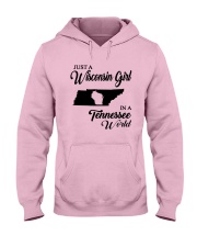JUST A WISCONSIN GIRL IN A TENNESSEE WORLD Hooded Sweatshirt front