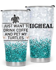 I Just Want To Drink Coffee And Pet My Turtles Personalize Glitter Tumbler tile