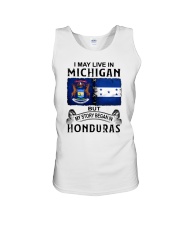 LIVE IN MICHIGAN BEGAN IN HONDURAS Unisex Tank tile