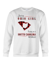 OHIO GIRL LIVING IN SOUTH CAROLINA WORLD Crewneck Sweatshirt tile