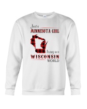 MINNESOTA GIRL LIVING IN WISCONSIN WORLD Crewneck Sweatshirt thumbnail