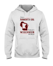 MINNESOTA GIRL LIVING IN WISCONSIN WORLD Hooded Sweatshirt thumbnail