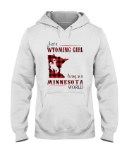 WYOMING GIRL LIVING IN MINNESOTA WORLD Hooded Sweatshirt thumbnail