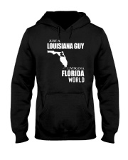 JUST A LOUISIANA GUY LIVING IN FLORIDA WORLD Hooded Sweatshirt tile
