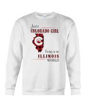 COLORADO GIRL LIVING IN ILLINOIS WORLD Crewneck Sweatshirt tile