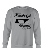 JUST A NEBRASKA GIRL IN A TENNESSEE WORLD Crewneck Sweatshirt thumbnail