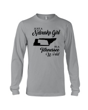JUST A NEBRASKA GIRL IN A TENNESSEE WORLD Long Sleeve Tee thumbnail