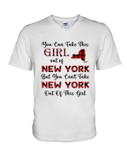 YOU CAN'T TAKE NEW YORK OUT OF THIS GIRL V-Neck T-Shirt thumbnail