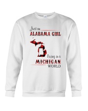 ALABAMA GIRL LIVING IN MICHIGAN WORLD Crewneck Sweatshirt tile