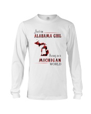 ALABAMA GIRL LIVING IN MICHIGAN WORLD Long Sleeve Tee tile
