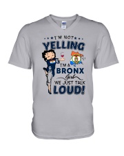 I'M A BRONX GIRL WE JUST TALK LOUD V-Neck T-Shirt tile