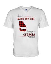 MONTANA GIRL LIVING IN GEORGIA WORLD V-Neck T-Shirt thumbnail