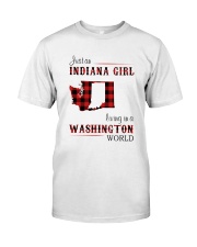 INDIANA GIRL LIVING IN WASHINGTON WORLD Classic T-Shirt front