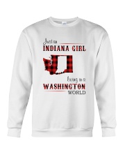 INDIANA GIRL LIVING IN WASHINGTON WORLD Crewneck Sweatshirt thumbnail